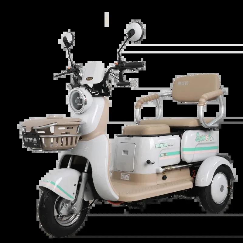 Direct Sale Solar Electric 3-Wheel Bike for Adults Cheap Open Passenger Tricycle