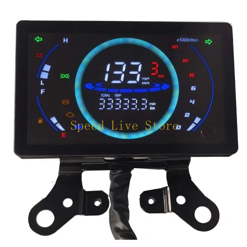 

547c мотоциклетная мочетованная калибра ЖК -дисплей Digital Speed Meter Тахометр 12 В для 150 см150