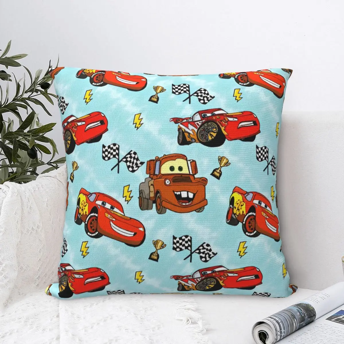 Lightning Mcqueen Car Pillowcases Product Soft Fabric Cushion Cover Decor Throw Pillow Case Cover Home Drop Shipping Multi Size