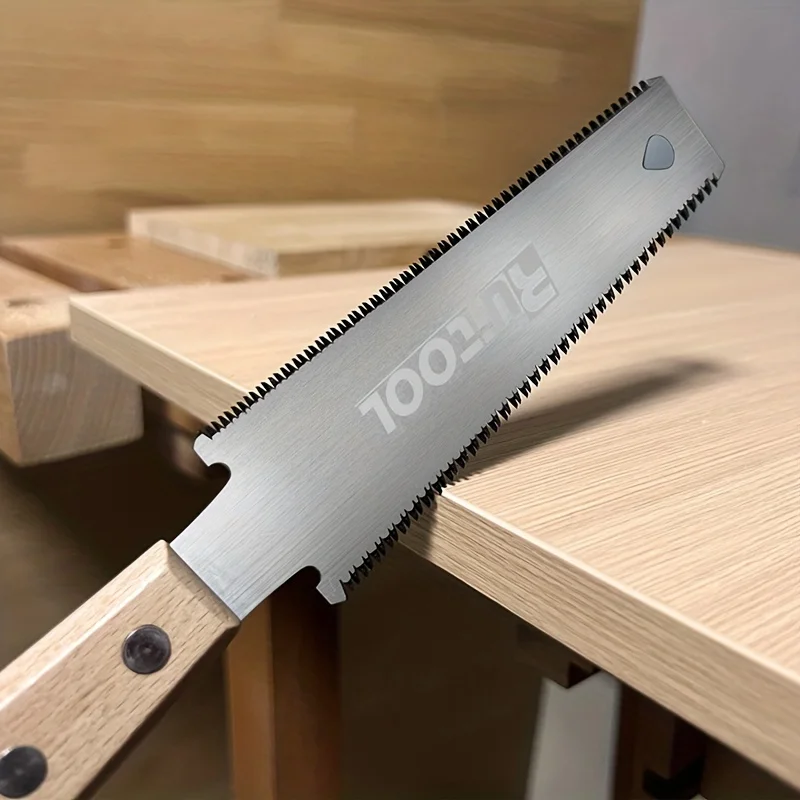 Japanese Saw Ryoba 150mm Double Edged Flush Cut Saw 14/17 TPI Flexible Small Hand Saw with Wooden Handle for Woodworking Tools