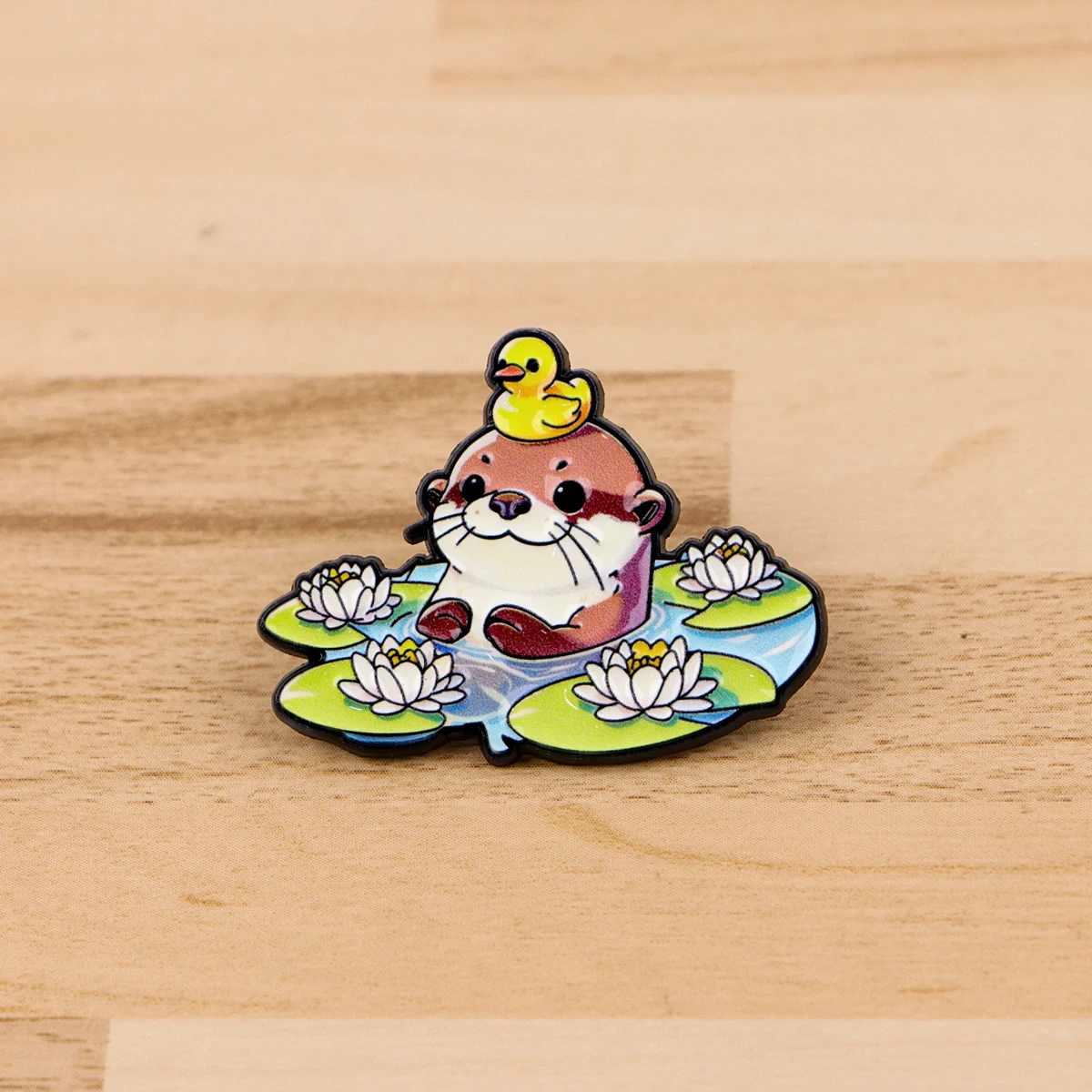 Kawaii Cute Otter Enamel Pin Funny Slogan Flower Brooches For Lapel Pins Badge on Backpack Accessories Fashion Jewelry Gifts