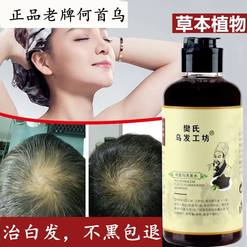 Polygonum Multiflorum Herbal Shampoo Soothe Scalp, Improve Frizz Turning White Hair Black, Nourishing and Protecting Hair