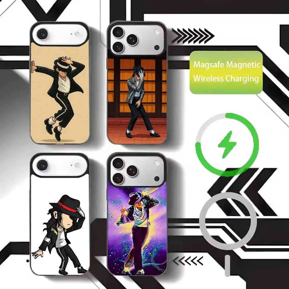 

Cute Cartoon M-Michael J-Jackson Phone Case For iPhone17,16,15,14,13,12,11 Plus,Pro Max Magnetic For Magsafe Wireless Charging