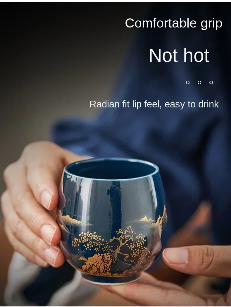 Einfache Master-Tasse im japanischen Stil, Keramik-Teeschüssel, Tasse, Haushalt, Jilan, einfache Keramik, große Teetasse, Teeservice für eine einzelne Tasse – Detail 3