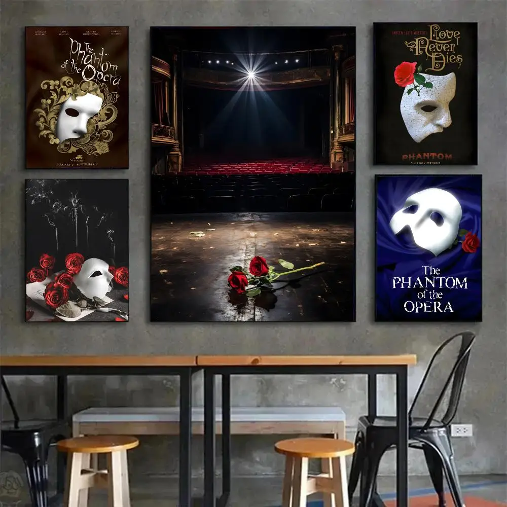 musical romance T-The Phantom Of The Opera Poster Painting Wall Art Mural for Living Room Home Decor and Gifts