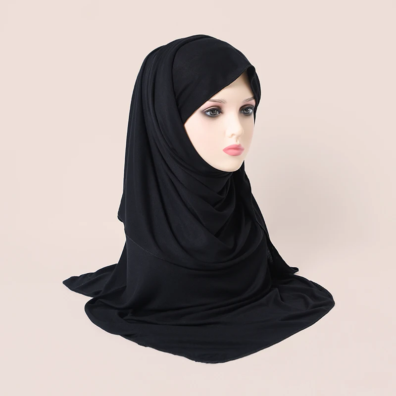 Cotton Muslim Women Chiffon Hijabs Scarves Women Muslim Shawls Rhinestone Headscarf Wraps Turban Islamic Clothing Solid Bandana