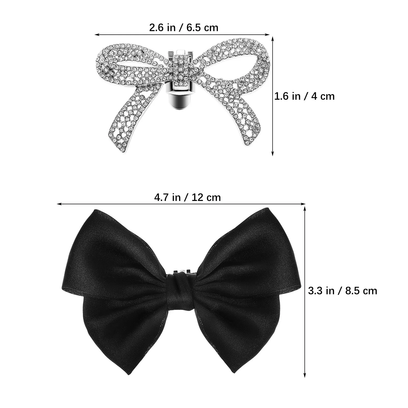 4Pcs Satin Bow Crystal Shoe Clips for Women Heels Flats Bridal Wedding Dress Shoe Jewelry Gift