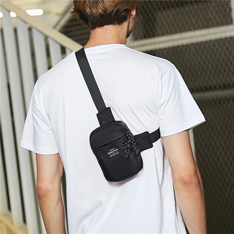 Men\'s Chest Bag 2023 Small Fashion Male Crossbody Bags Oxford Cloth Mini Mobile Phone Bag Shoulder Side Pouch for Husband Sports