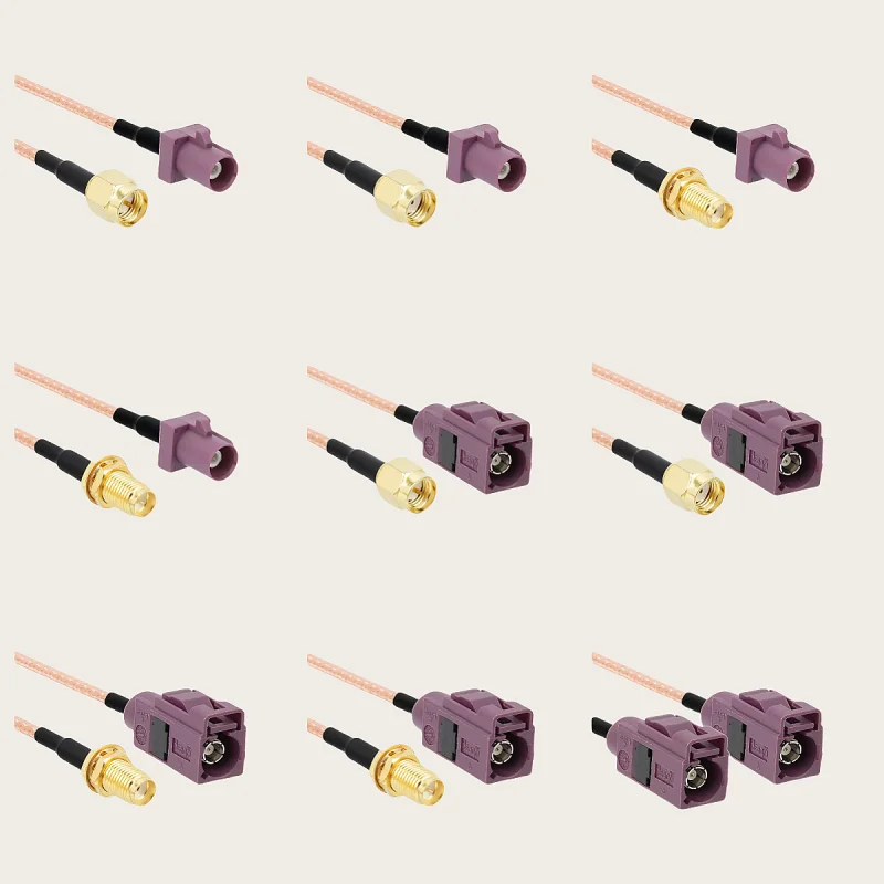 RG316 Cable Purple FAKRA D to SMA Connector Male plug & female jack Coaxial RG-316 cable  RF Crimp for Cable GPS Antenna