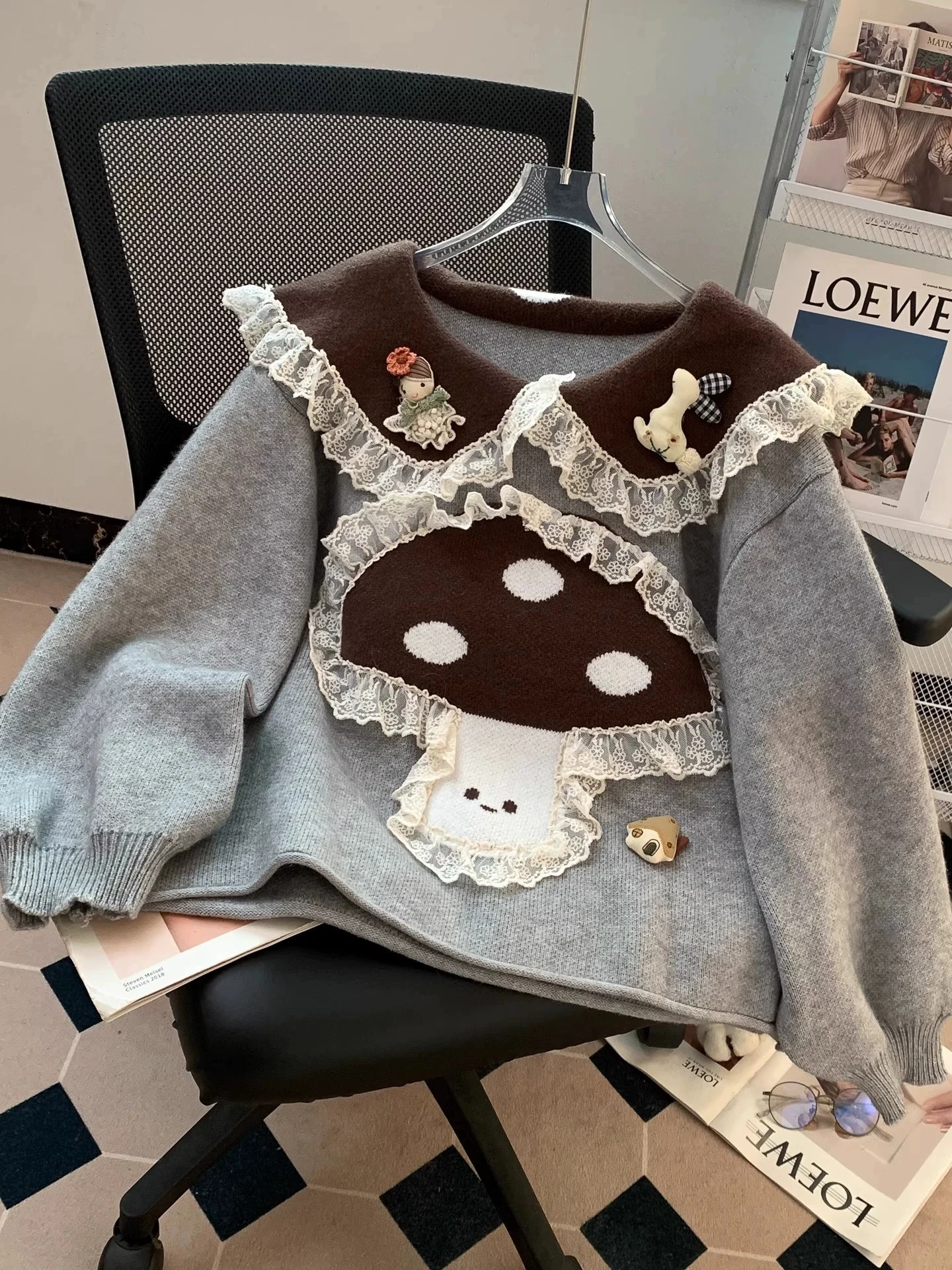 

Autumn and winter new style gentle v-neck temperament pure lust hot girl slim long-sleeved sweater tops for women