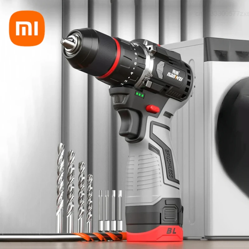 Xiaomi Nanwei Brushless Lithium Electric Drill Household Pistol Drill Electric Screwdriver Metal Ratchet Clamp Power Tool New