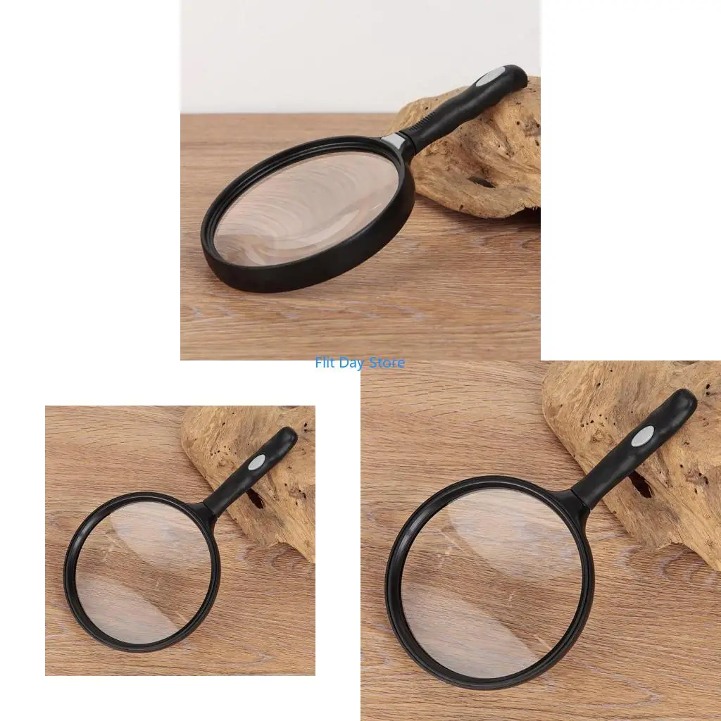 F92C 130mm Large Lens Handheld Magnifier 2.5X Reading Newspaper Map Glass