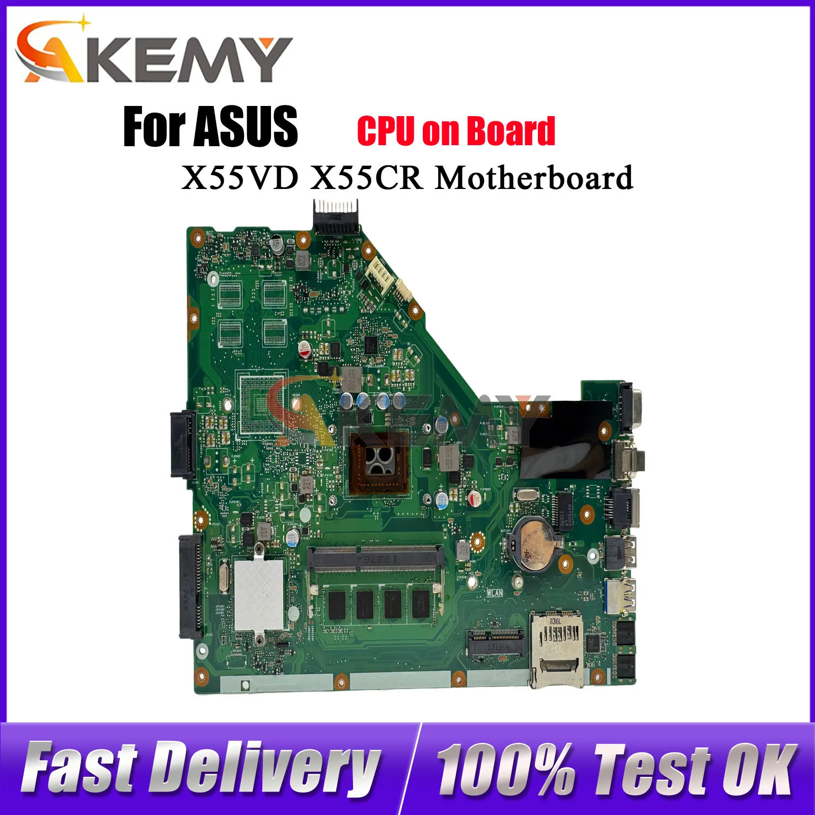 

Материнская плата для ноутбука X55CR для ASUS VivoBook X55CR X55VD X55C с процессором, 100% протестирована, быстрая доставка, высокое качество