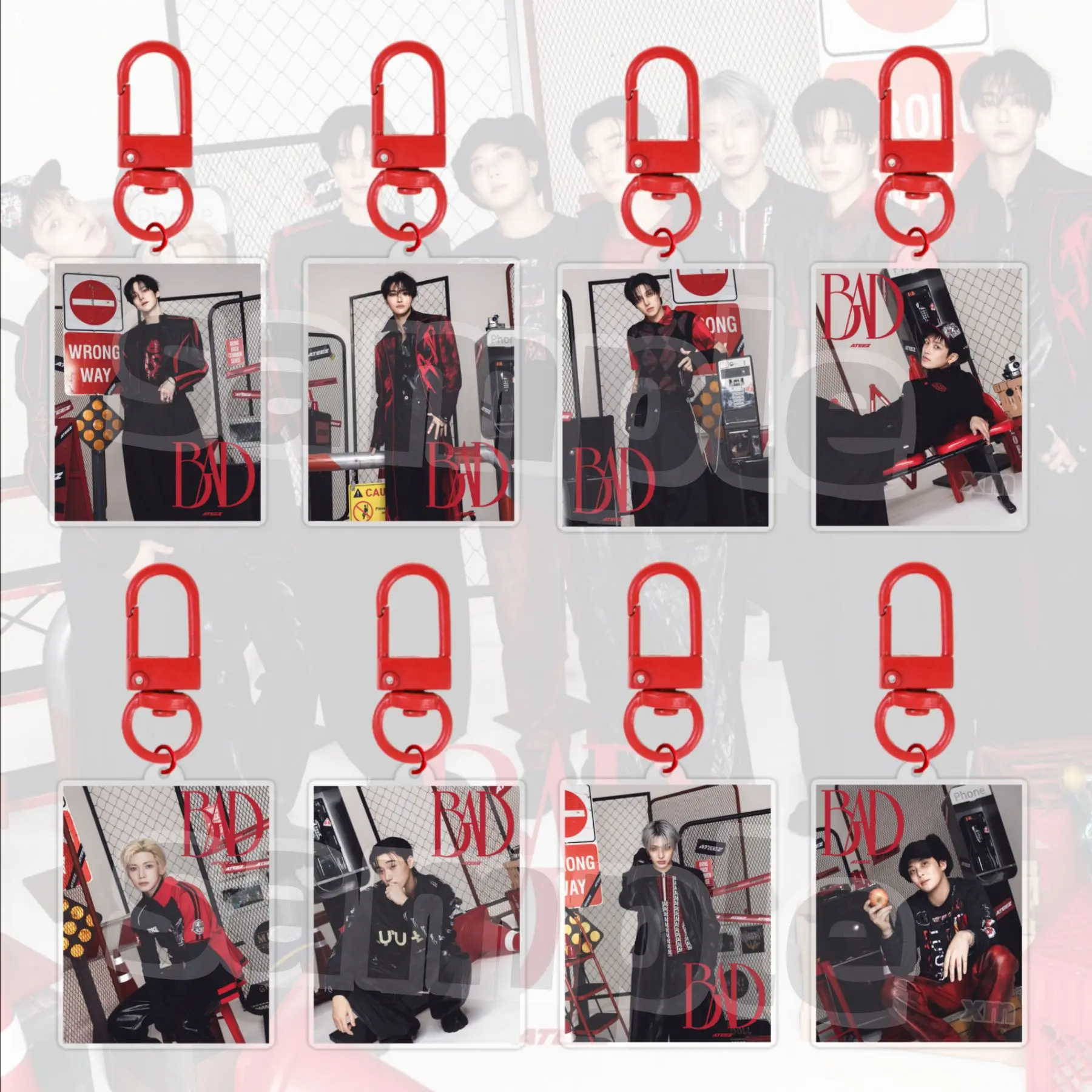 Idol ATEEZ New Album GOLDEN HOUR : Part.5 Song BAD Acrylic Keychain Backpack Ornament Mingi Yunho Seonghwa Jongho San Fans Gifts