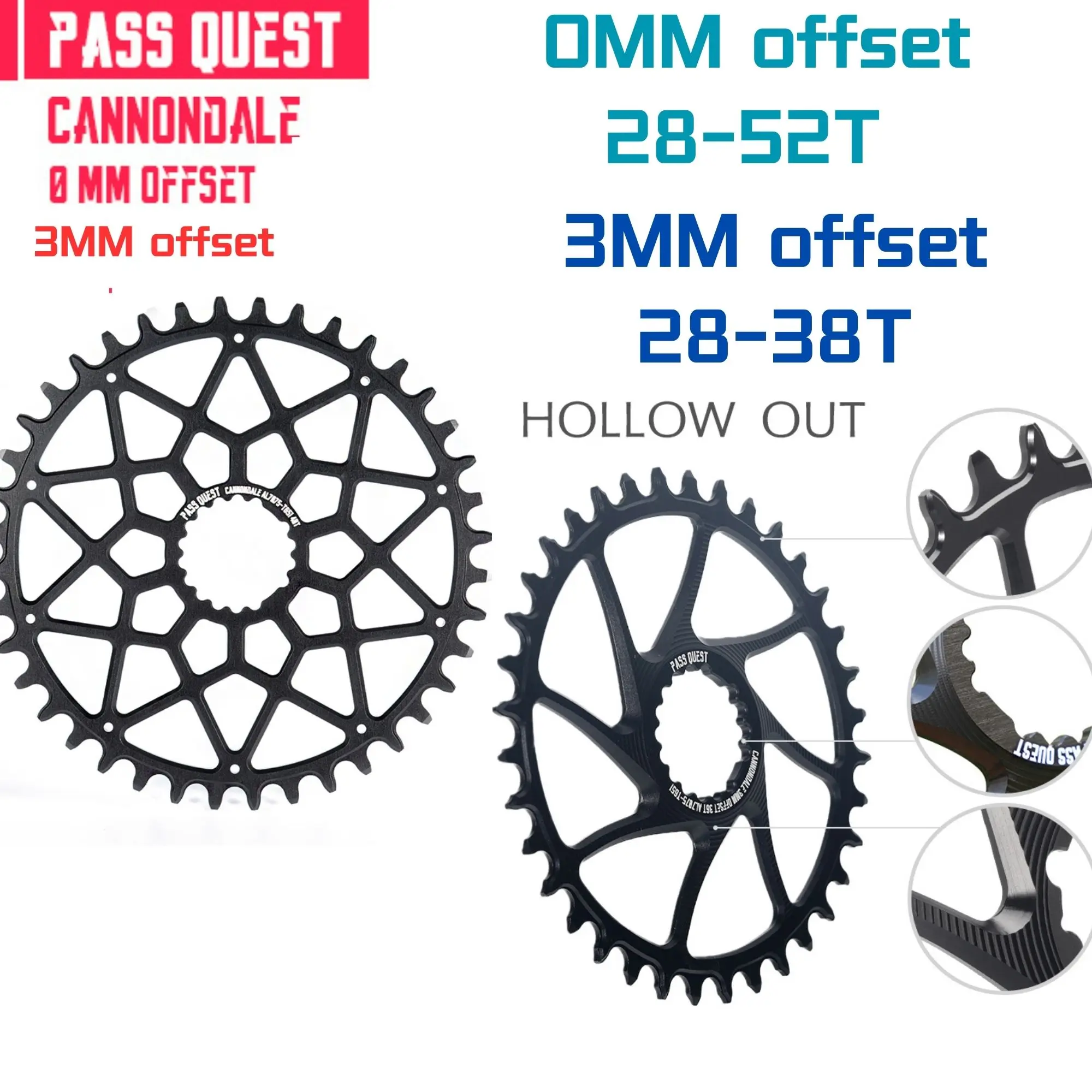 

Pass Quest For CANNONDALE si ss 0mm 3mm Offset Bike Chainwheel 28T 30T 32T 34T 36T 38T 40T 42T bicycle Chainrings mtb Bike parts