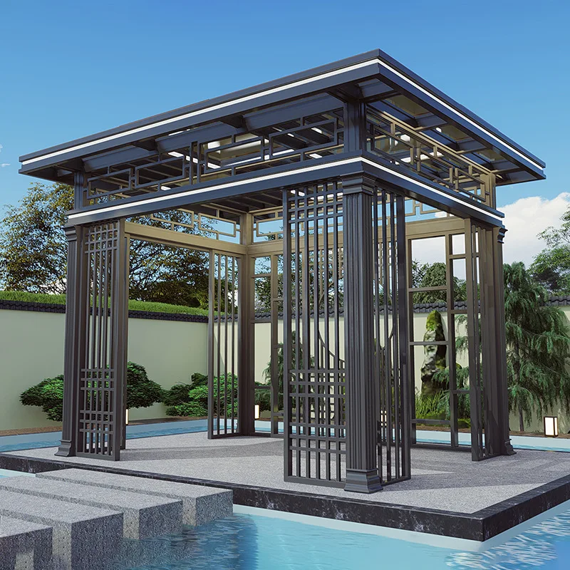 Lamp New Chinese Style with Roller Shutter Garden Villa Scenic Spot Sun Room Shading Shed