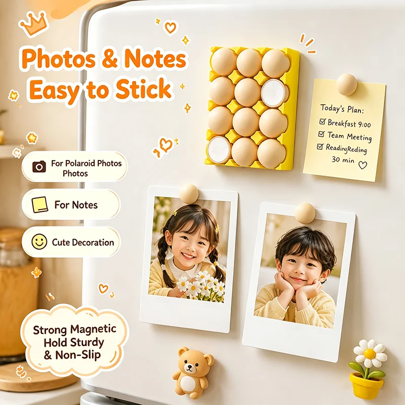 Gifts Magnetic Egg Tray Fridge Magnet Egg Shape Creative Design Egg Refrigerator Magnets Reusable Fridge Magnet Photo Display