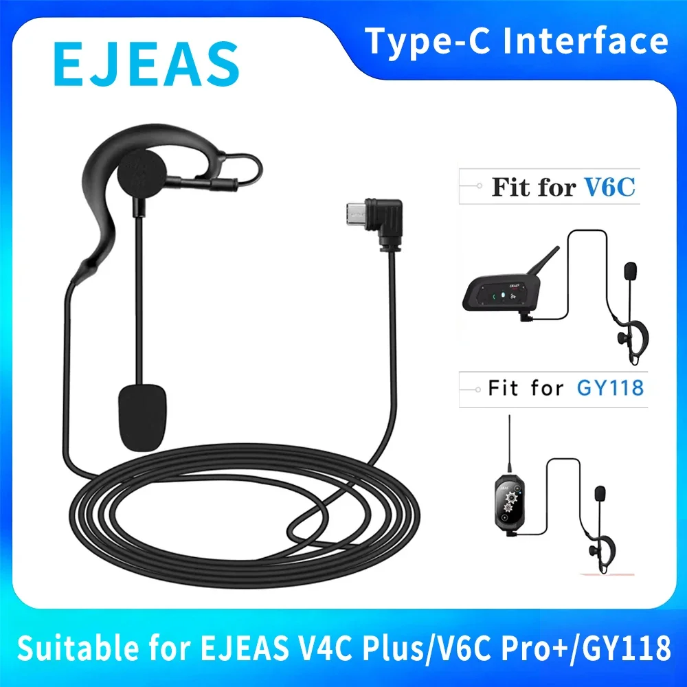EJEAS Original Type-C Interface Referee Headset Suitable For EJEAS V4C Plus/V6C Pro+/GY118  Ear-hook Earphones