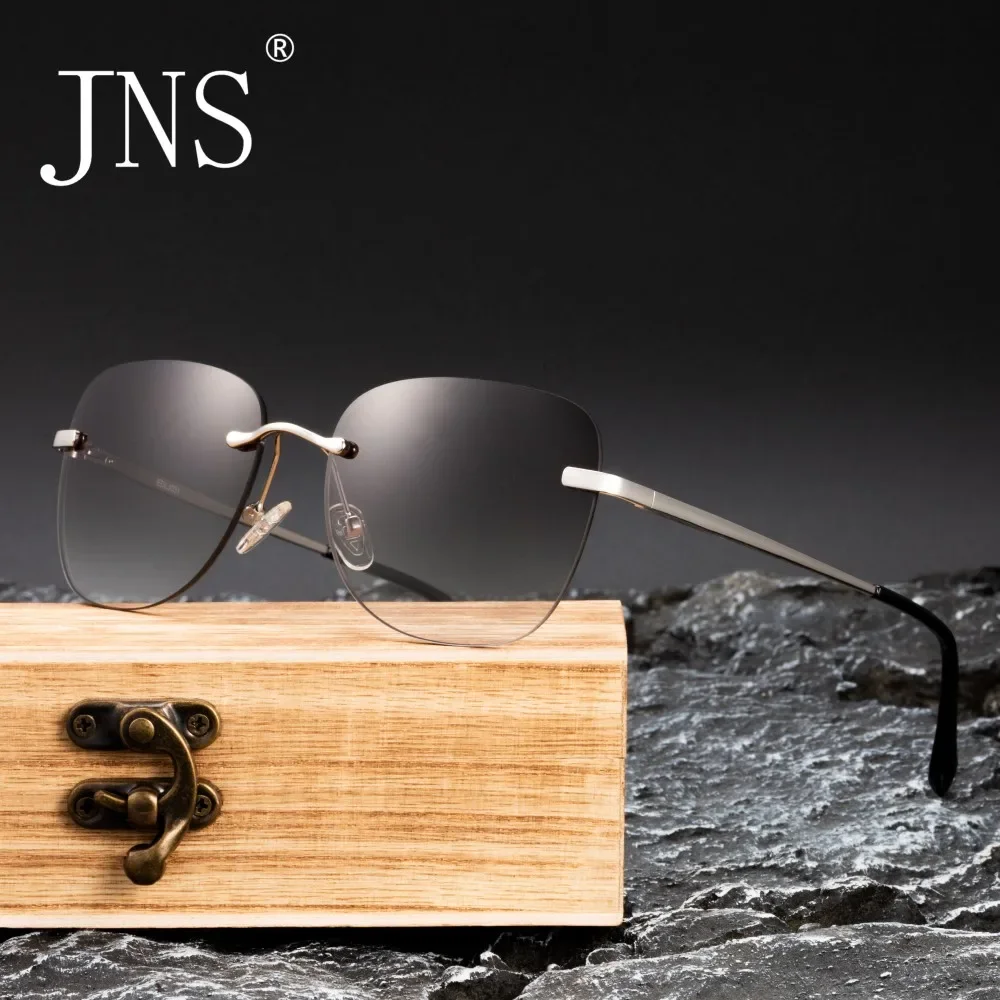 

JNS Luxury Women's UV400 Metal Sunglasses Square Rimless Sunglasses Women Men Metal Frame Fashion Vintage Frameless Sun Glasses