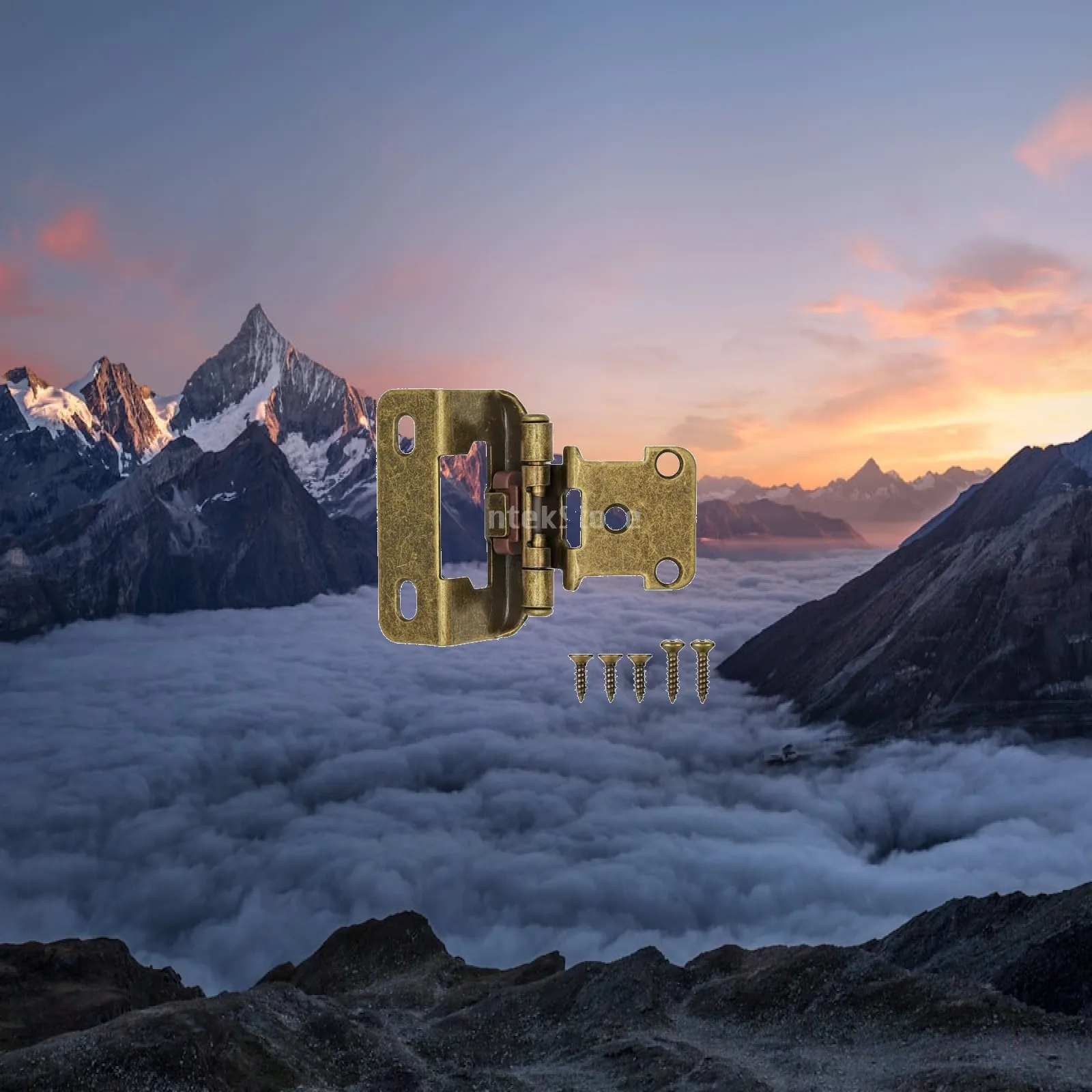 Furniture Hinge Set Cabinet Hinge 1 2 Overlay Self Closing Steel Hardware for Lavatory Vanity Doors