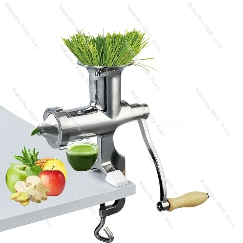 

Manual Stainless Steel Wheatgrass Juicer, Fruit and Ginger Juice Machine, Hand-Cranked Juicer for Residue and Juice Separation