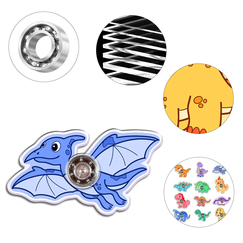 6 قطعة حفلة ديناصور تفضل جديد الاكريليك الحيوان البسيطة تململ سبينر اللعب صندوق الكنز لعبة هدايا عيد الميلاد أكياس جودي المواد