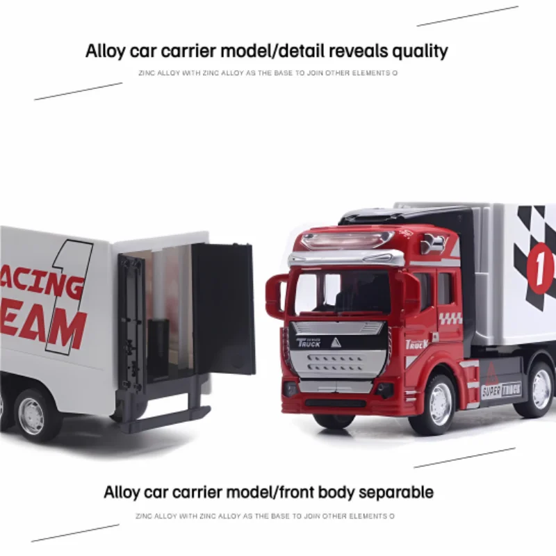 1:50 Alloy Diecast Truck Toy ContainerTruck Pull Back Engineering TransportVehicle Model Boys Toy Truck For Children Gift