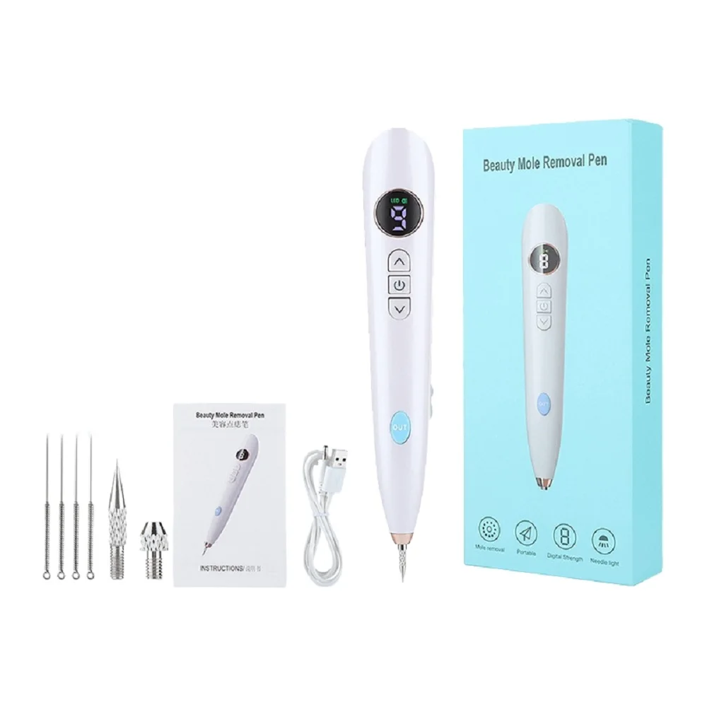 Penna per rimozione verruca elettrica USB a 9 livelli Penna per rimozione verruca per macchie scure Penna per rimozione lentiggine facciale Penna elettrica per rimozione verruche della pelle