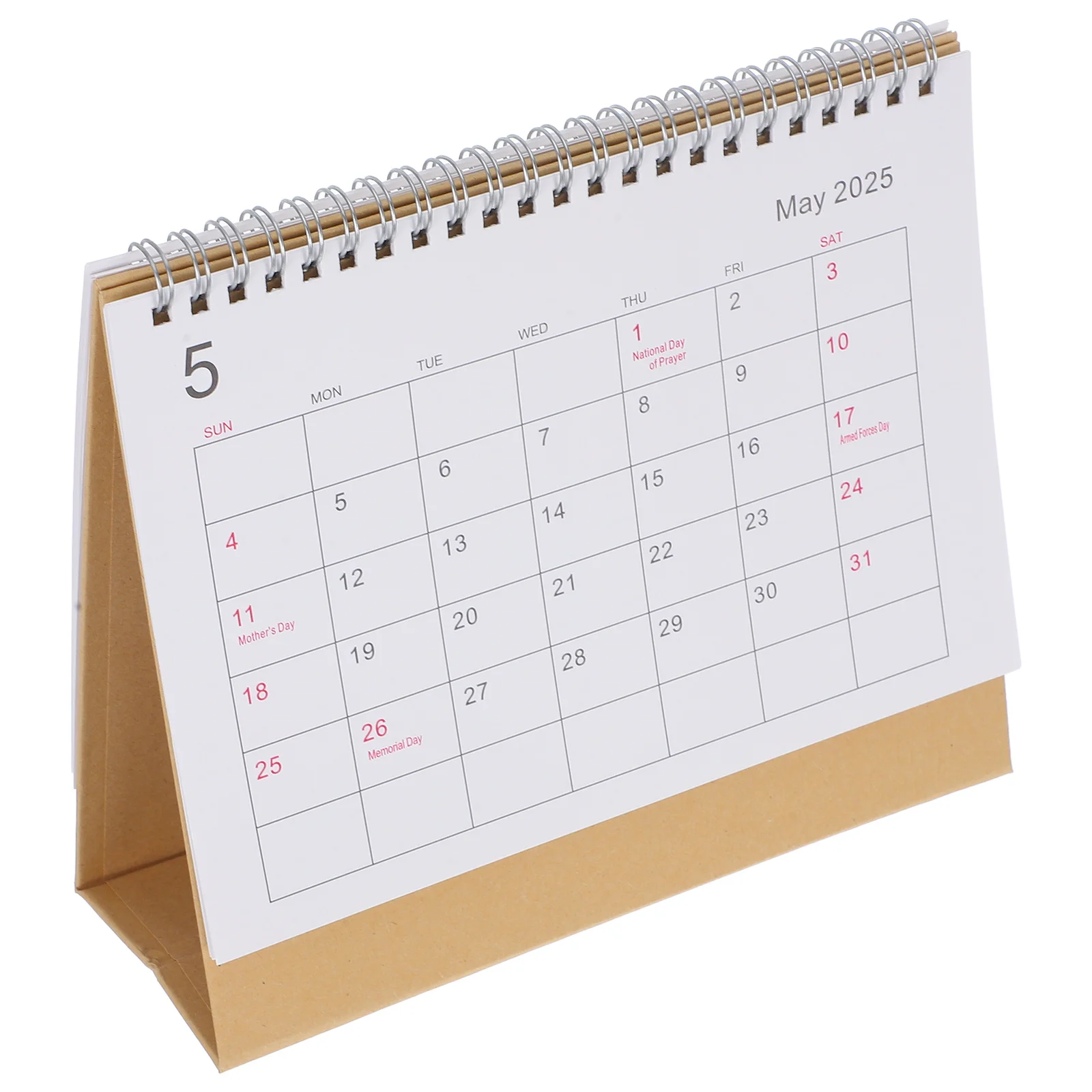 2025 الإنجليزية أجندة مكتبية /رزنامة مكتبية سلك صغير ملزمة الوجه مخطط شهري الدائمة تقويم مكتبي أسلوب بسيط للمنزل مكتب #3