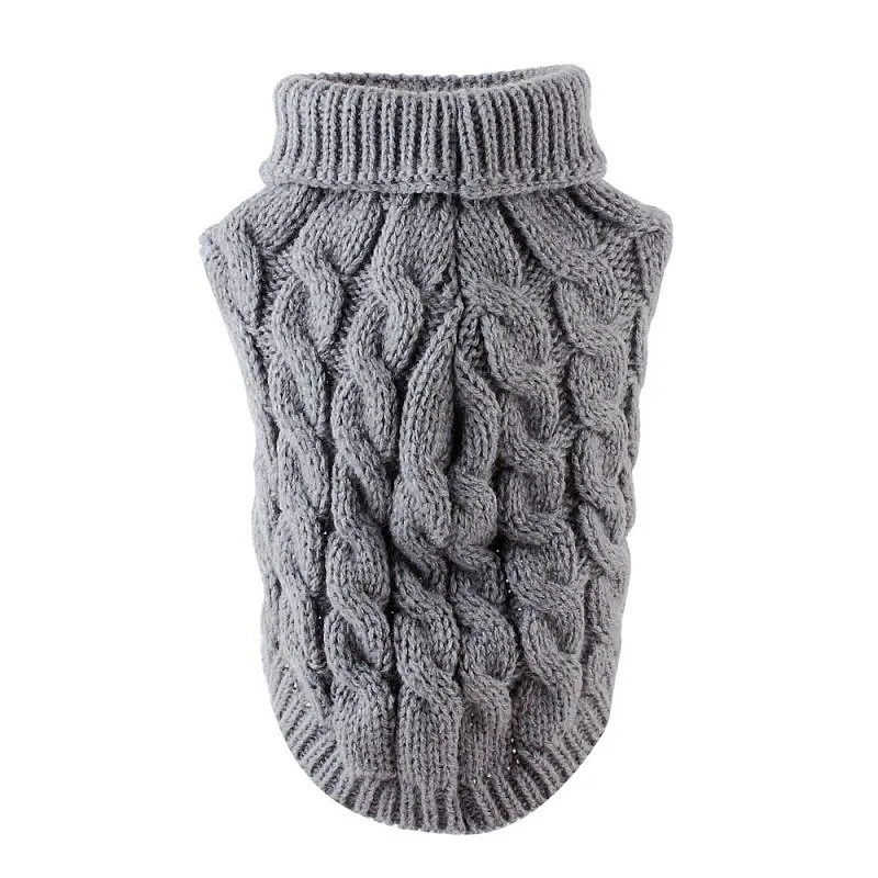 Dog Winter Clothes Warm Pet Dog Knitted Sweater Soft Puppy Turtleneck Pet Clothes Solid Color Cat Sweaters Chihuahua Dog Clothes