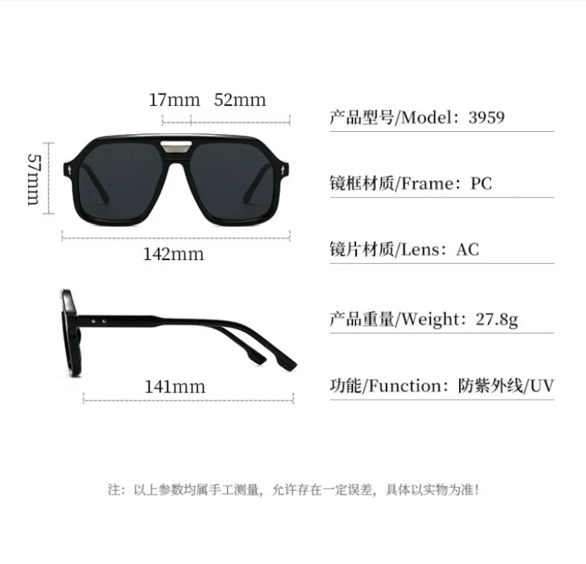 جديد شعاع مزدوج كبير إطار الطيار نظارات موضة المرأة مصمم النظارات الشمسية الرجال الصيف القيادة النظارات UV400 النظارات