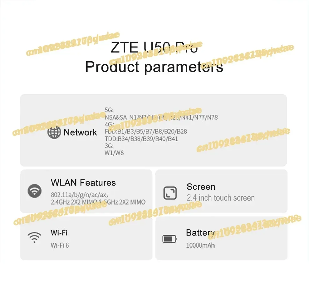 NEW Original Portable WiFi 5G Router MU5120 WIFI 6 10000mAh 3600Mbps NSA+SA Mobile Hotspot 5G Router With Sim Card Slot