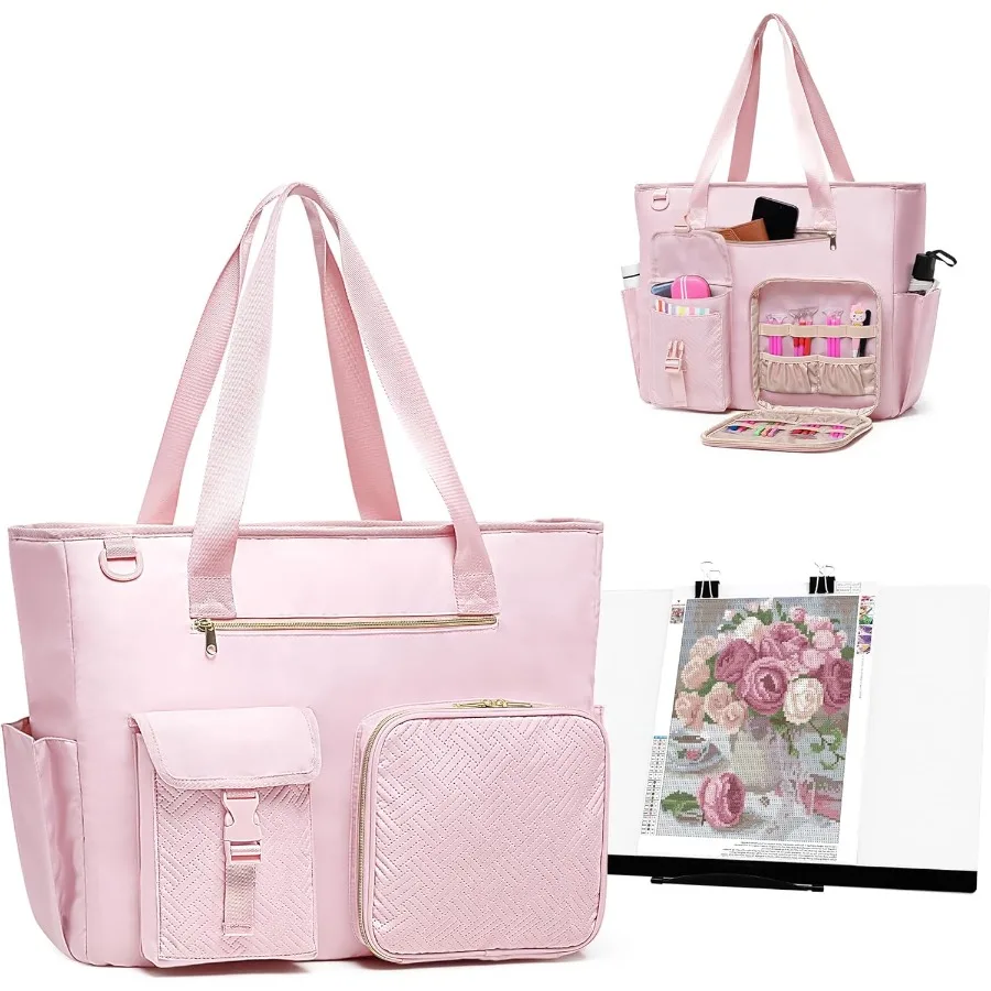 Fasrom Estuche de transporte para pintura de diamantes para almohadilla de luz A3, bolsa de almacenamiento para pintura de diamantes con funda acolchada para contener caja de luz LED A3