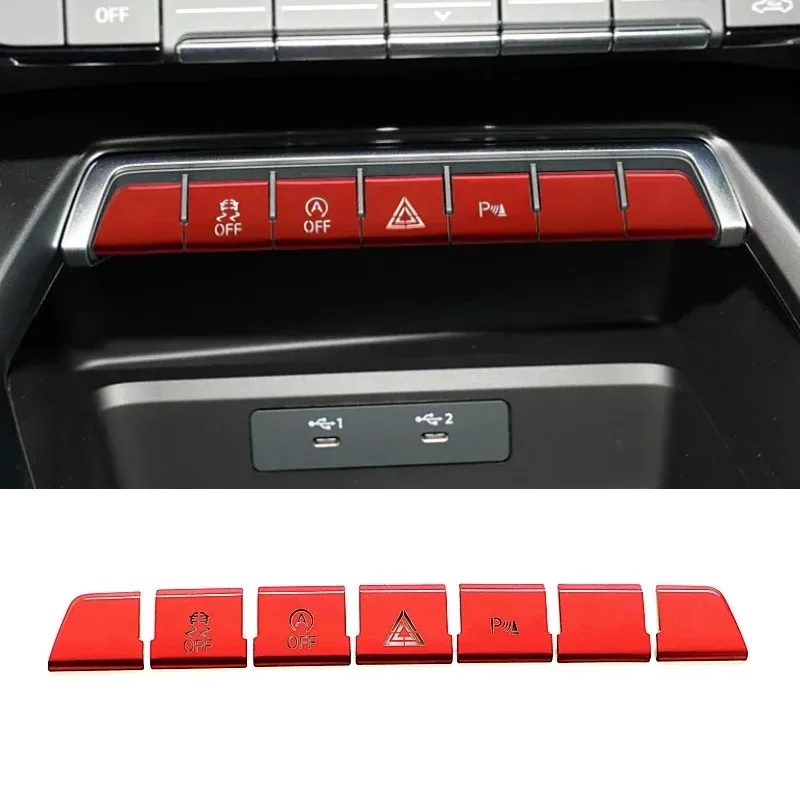 

Aluminium Alloy For Audi A3 8Y 2021-22 Car Center Console Warning Light Button Sticker Decoration Air Vent Interior Accessories