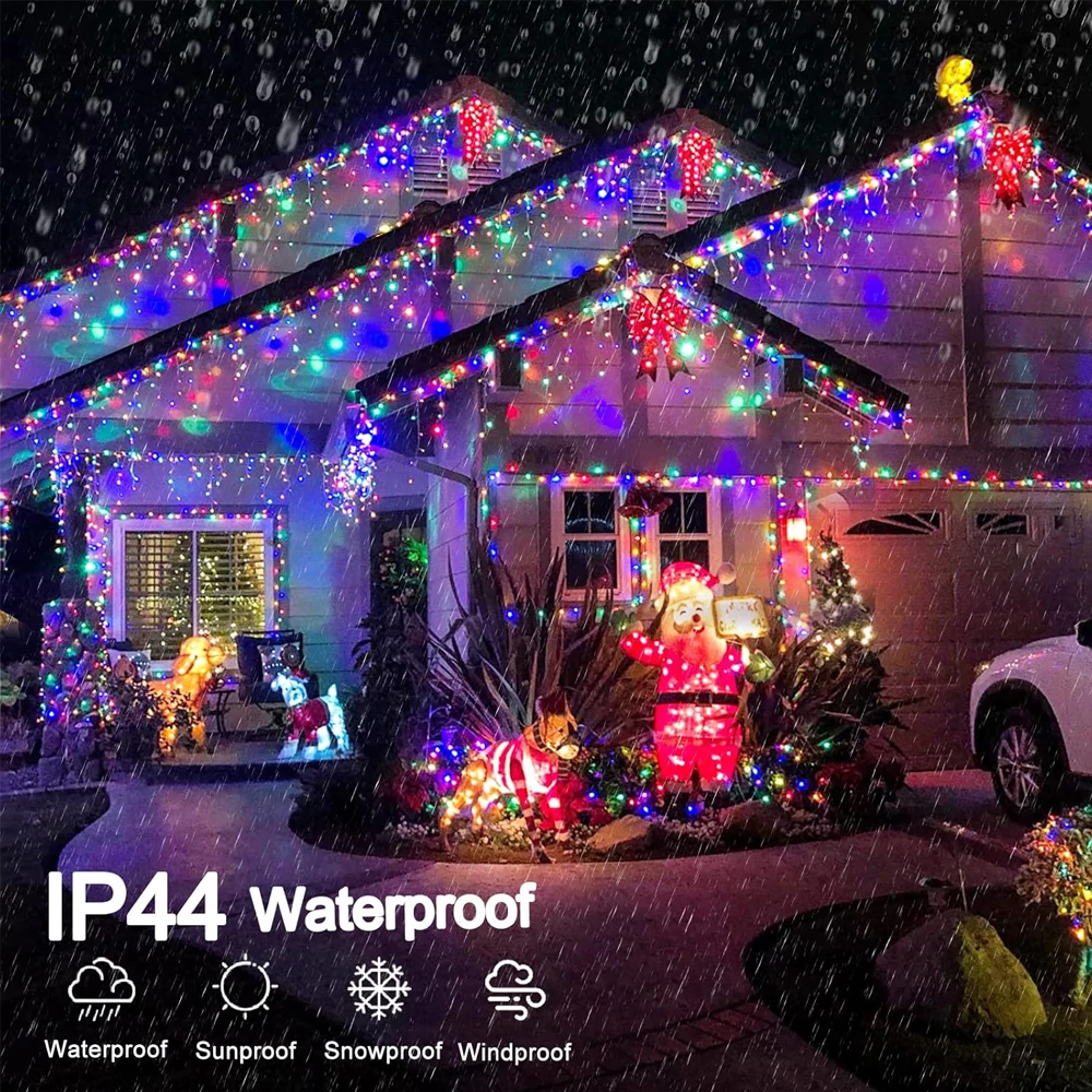480LED Indoor Decor String Lights Christmas Ice Light Outdoor Waterproof 8 Modes Tgmer UK/US/EU Plug for Party Wedding Camping