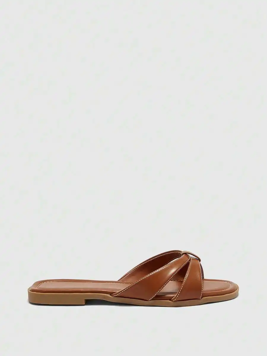 

Womens Casual Flat Cross-Strap Sandals For Beach Street Wear Summer Autumn