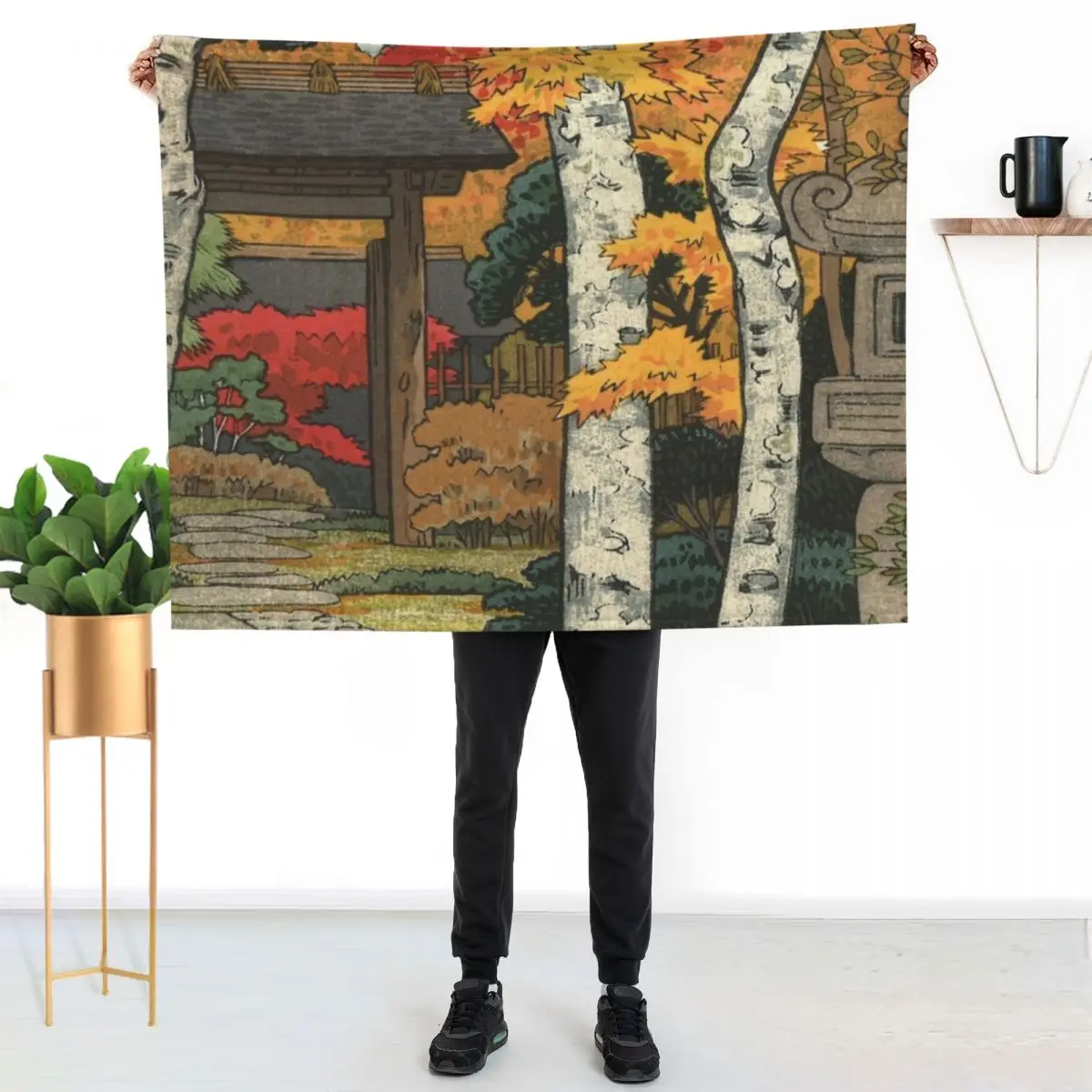 

Japanese Autumn Throw Blanket Soft Bedroom Blanket for Night Sleeping