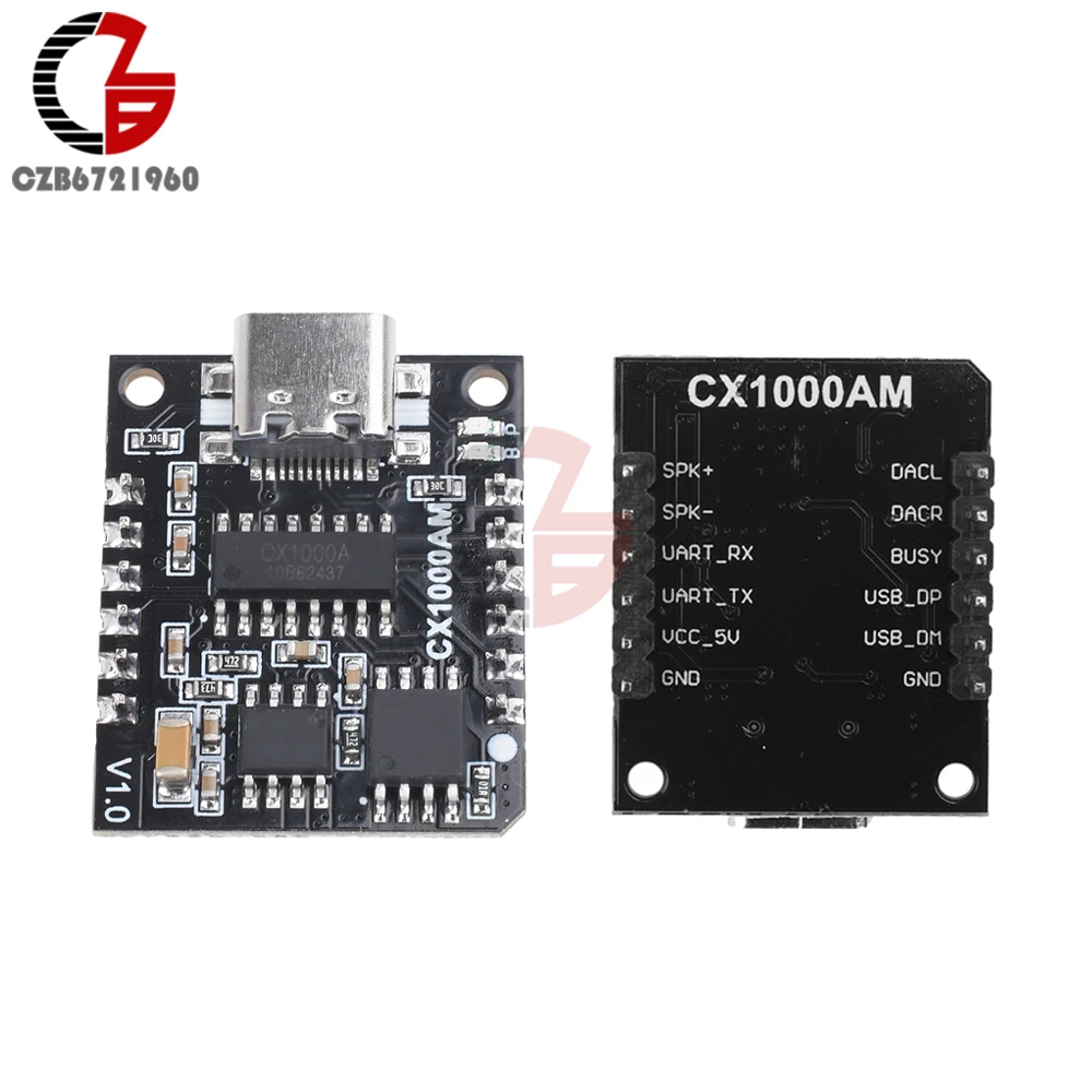 CX1000AM Serial Mp3 Voice Chip Module 3-5W horn Microcontroller Triggers Voice Broadcast Audio Module Programmable Sound Chip