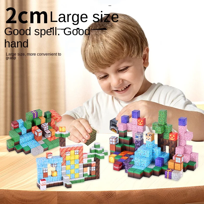 Magnetic Blocks-Build Mine Magnet World Set for Boys Girls, Sensory Toys for Toddlers Gifts Construction Toys Christmas Gifts