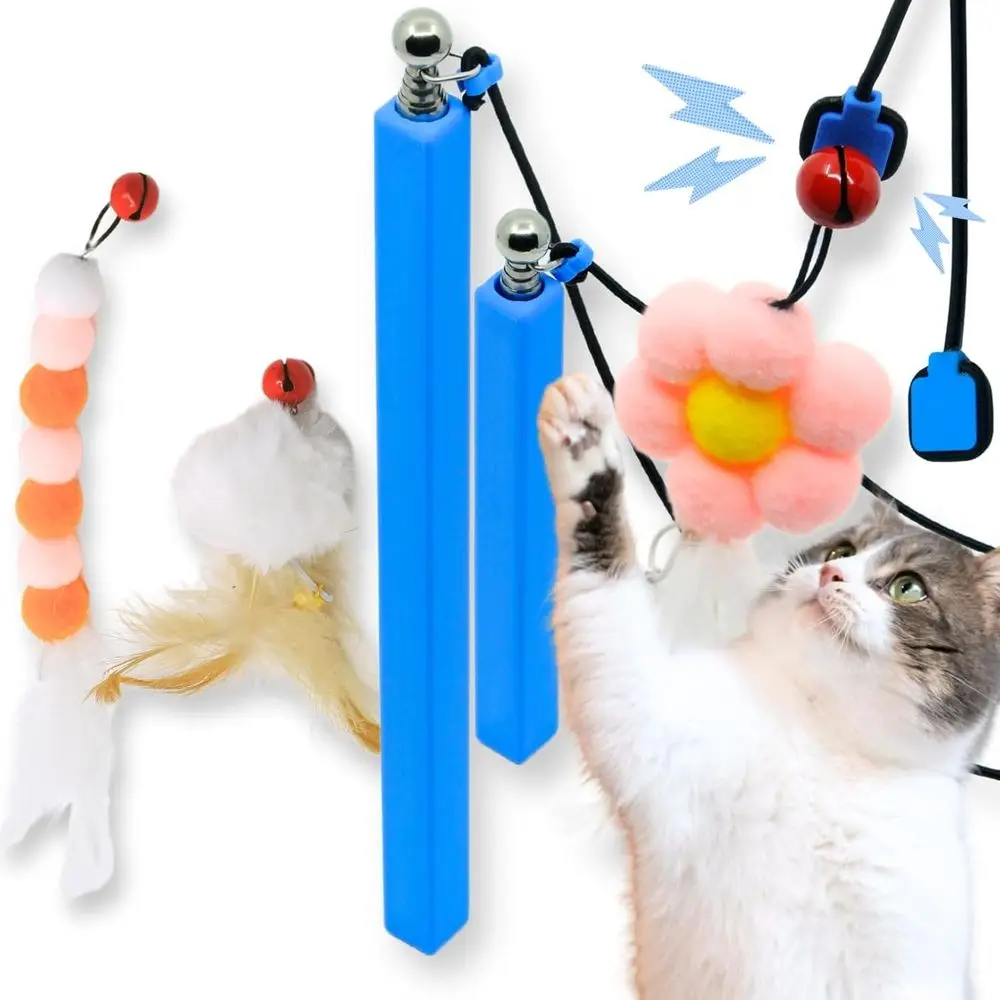 

Interactive Telescoping Wand for Indoor Cats and Kittens, Magnetic Catch & Release, Durable Enrichment Toy with 3 Lures