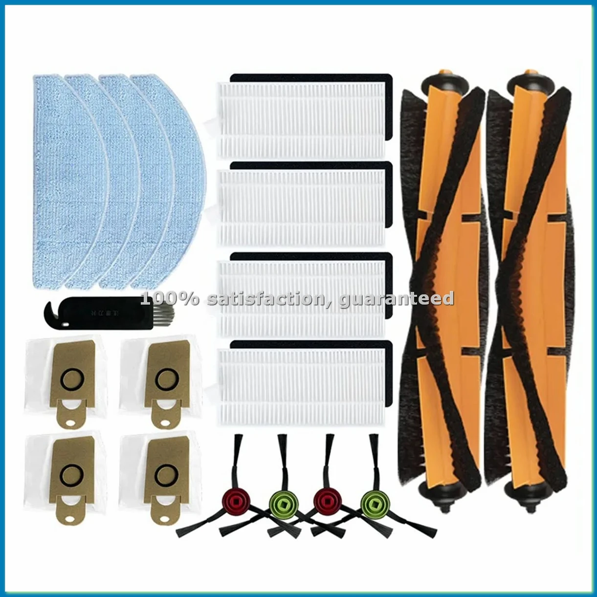 

Запасные части и аксессуары для робота-пылесоса M200: основная и боковые щетки, HEPA-фильтр, тряпка для мытья полов, мешок для сбора пыли - A69M