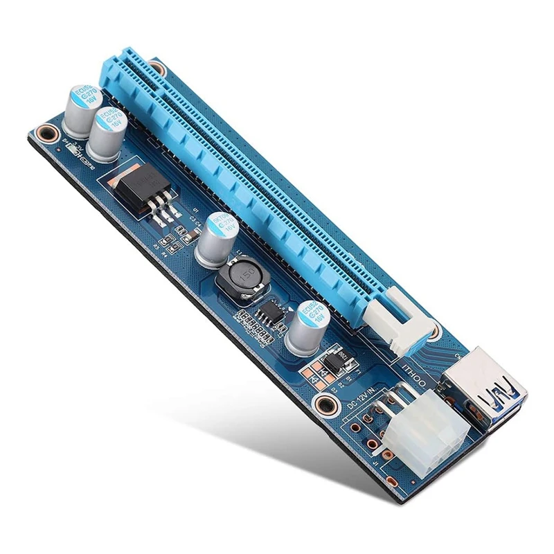 A35Q-Mini PCIE 16X Adapter,PCIE To PCI Express16x Extender,With 4 Solid Capacitors And 6Pin Interface,For Video Card Mining
