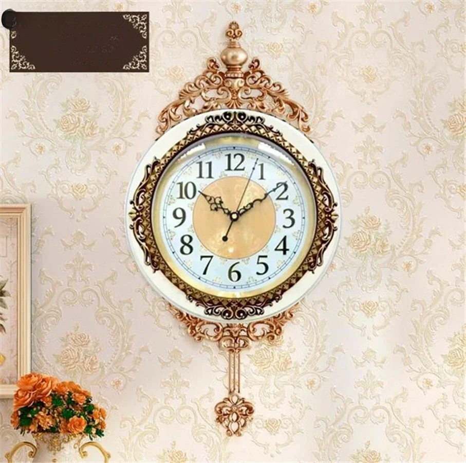 Luxury Gold Wall Clock Large Living Room Silent Creative Swing Wall Clock Bedroom Quartz Clocks Wall Home Decor Reloj De Pared