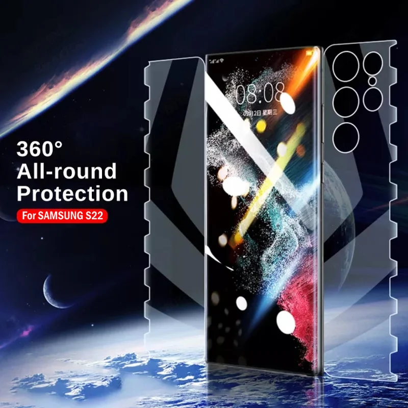 360 Full Body Hydrogel Film for Samsung Galaxy S22 Ultra 6.8'' S22+Nano Screen Protector Galaxy S 22Ultra Anti-scratch Film