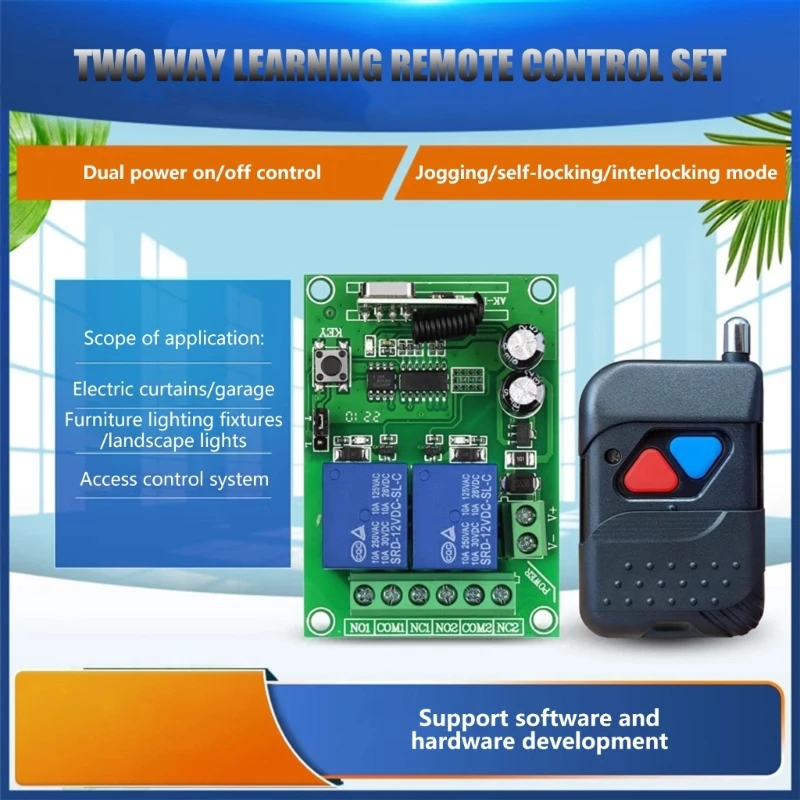 무선 원격 제어 스위치 12V 모터 라이트 게이트용 수신기 보드 중계