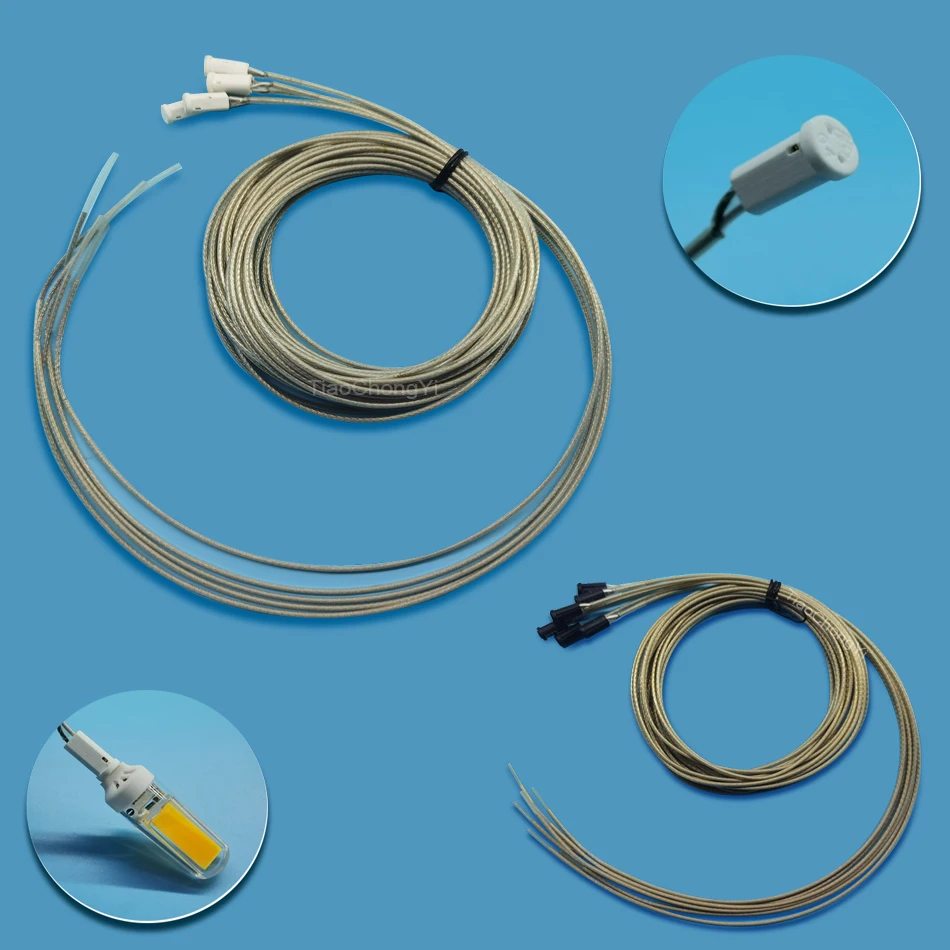 1PCS G4 Lamp Holder Ceramic Socket Base 0.5m 1m 3m 5m With Hight quality Cable connector wire for LED and halogen lamps