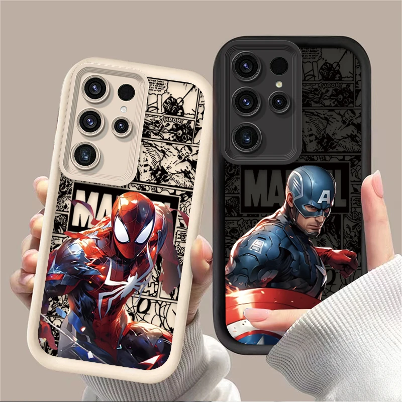 Marvel Spider Man Phone Case for Samsung Galaxy S24 S23 S22 S21 Ultra Plus FE A54 A34 A14 A73 A53 A33 5G Soft Silicone Cover