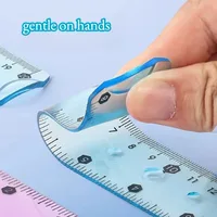 1/3pcs Transparent Soft Ruler, Flexible Shatterproof Straight Edge, Foldable Ruler for Office Drawing, Measuring Tool Stationery 3