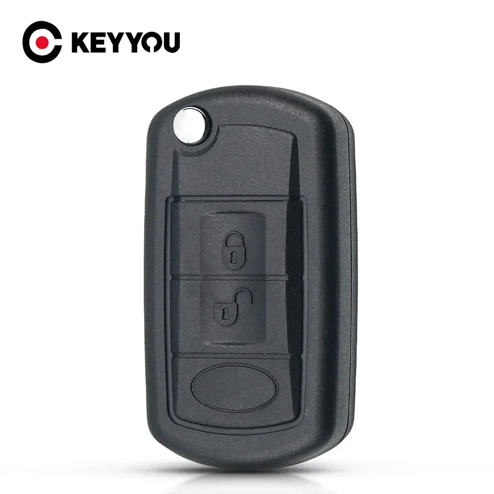 KEYYOU 1PCS Shell 3 Buttons Remote Flip Car Key Case Styling for LAND ROVER Range Rover Sport LR3 Discovery HU92 HU101