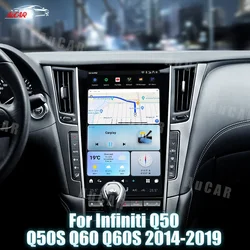 AuCar 자동차 스테레오 DVD 플레이어, 안드로이드 13.0 자동차 라디오, 인피니티 Q50, Q50S, Q60, Q60S, 2014-2019, Mark7, 13.6 인치